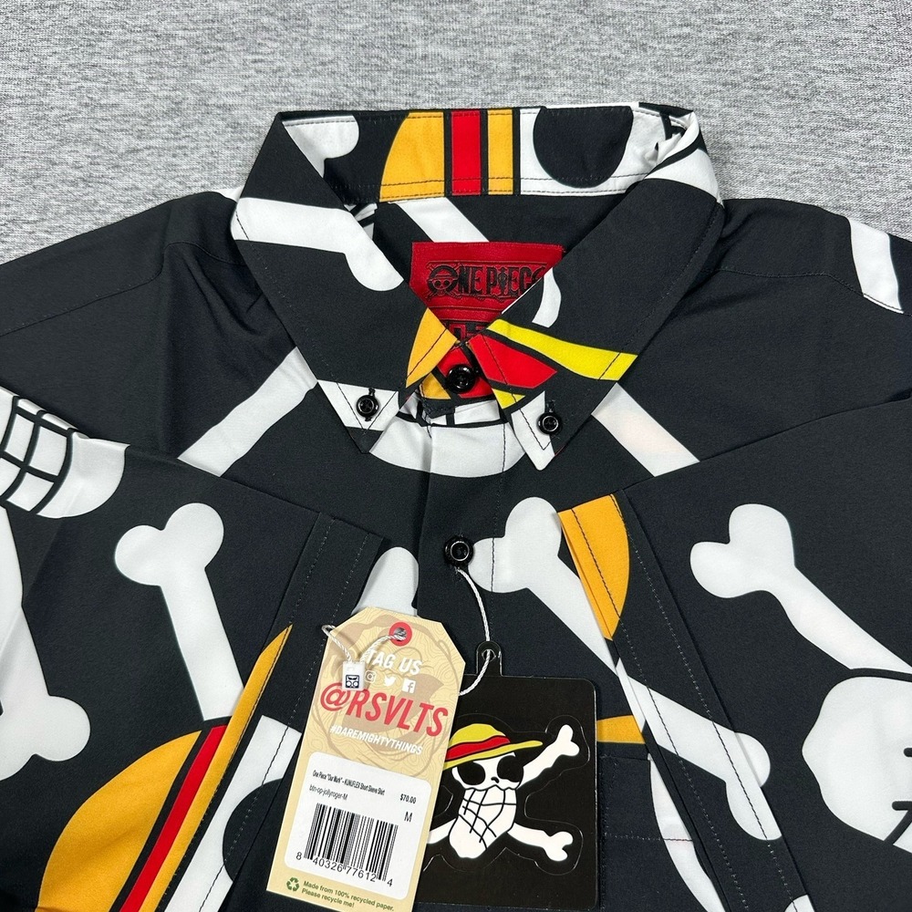 RSVLTS x One Piece Shirt Mens Size Medium Our Mark Short Sleeve Stretch NEW